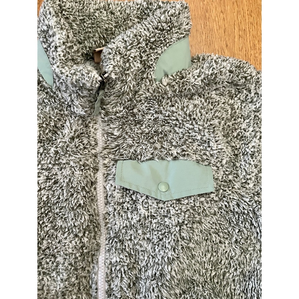 Gerry Sherpa Fleece Jacket Womens Medium Sage Green Excellent Full Zip Outdoor